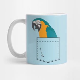 Blue and Gold Macaw Parrot In Your Front Pocket Mug